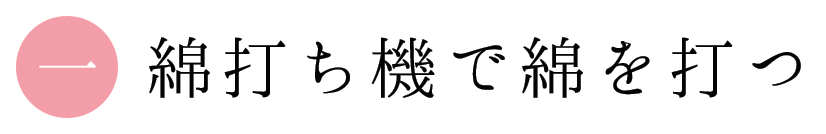 一 綿打ち機で綿を打つ