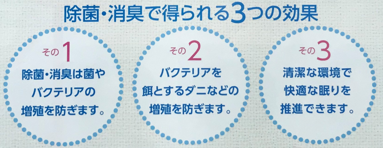 除菌・消臭で得られる３つの効果